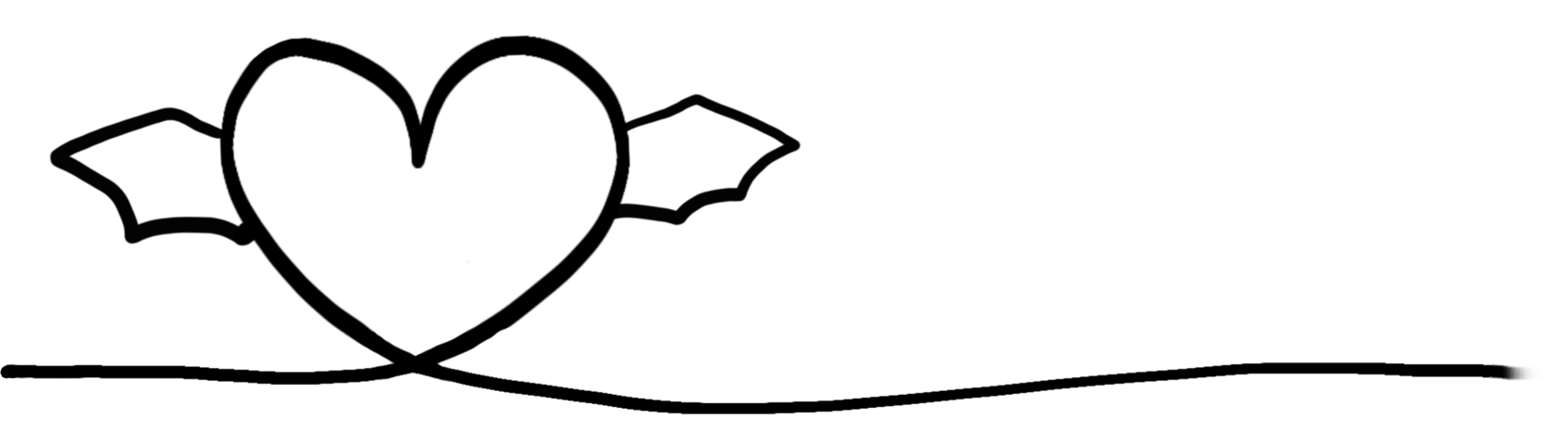 a heart with bat wings